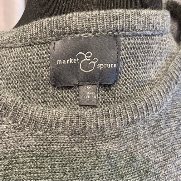 Market & Spruce Cashmere blend Asymmetric 2 tone gray sweater; MEDIUM - Picture 8 of 8